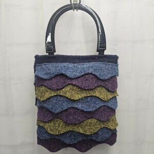 Unbranded Bag Mini Handbag Layered Felted Wool Twee Fairy Festival Blue Purple